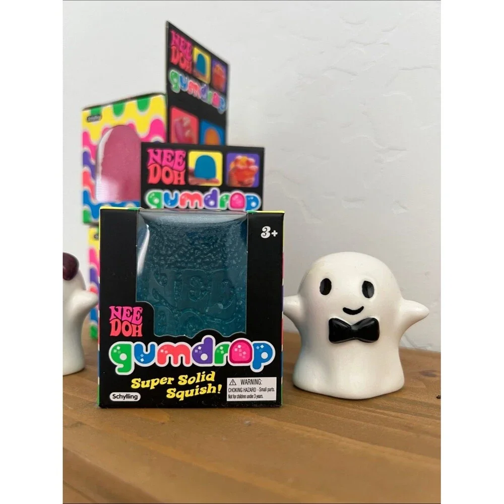 NeeDoh Gumdrop Super Solid Squish - Purple, blue and orange  Assorted